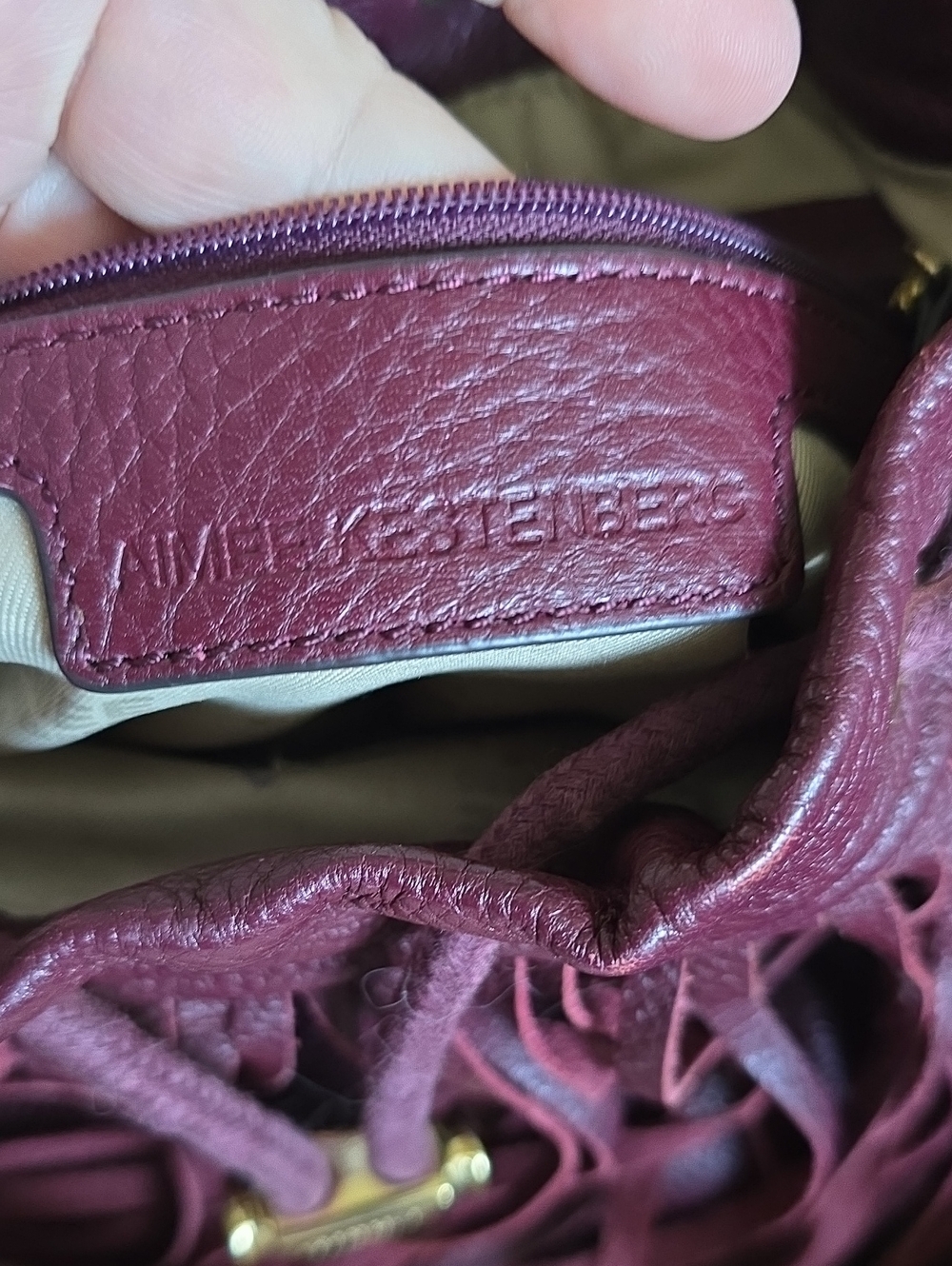 Aimee kestenberg burgundy Fringe Crossbody Bag - Picture 3 of 6